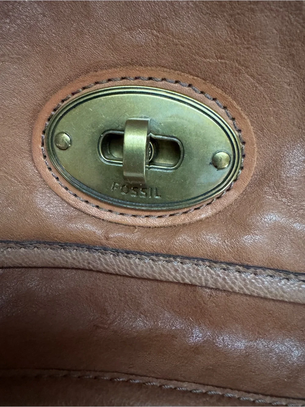 Vintage Fossil Brown Leather Messenger Bag - Casual Crossbody Satchel